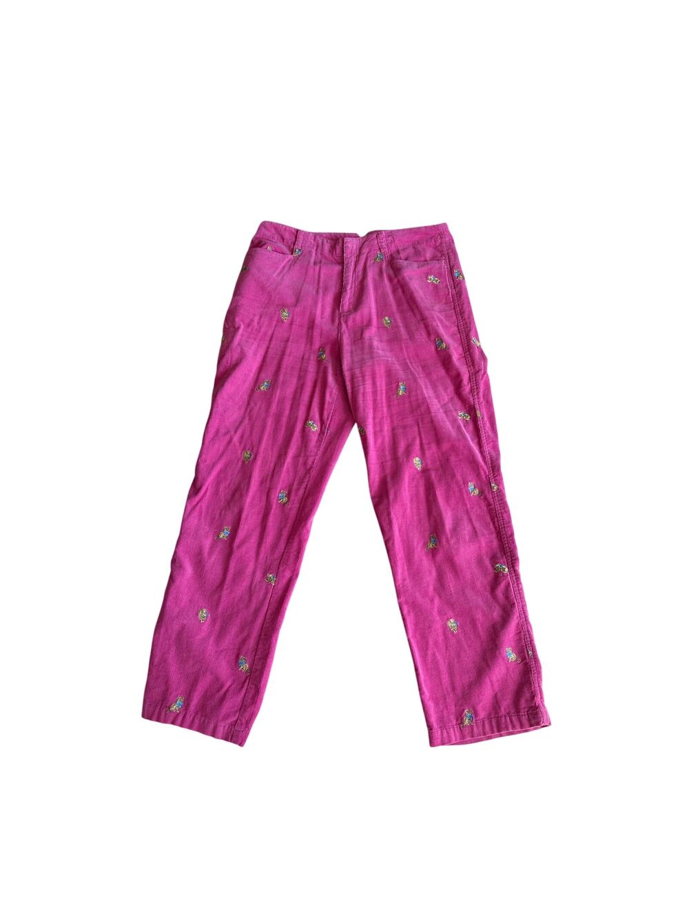 Vintage Pink Corduroy Embroidered Pants 100% Cotton 32